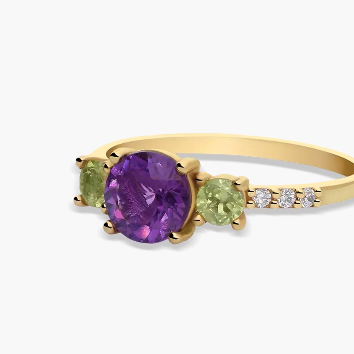 Anillo de oro 18K amatista 