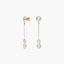 Pendientes largos de oro 18K circonitas 41 mm
