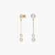 Pendientes largos de oro 18K circonitas 41 mm