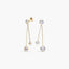 Pendientes largos doble tubo de oro 18K circonitas 46 mm