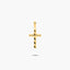 Cruz palo rizado de oro 18K 20 mm