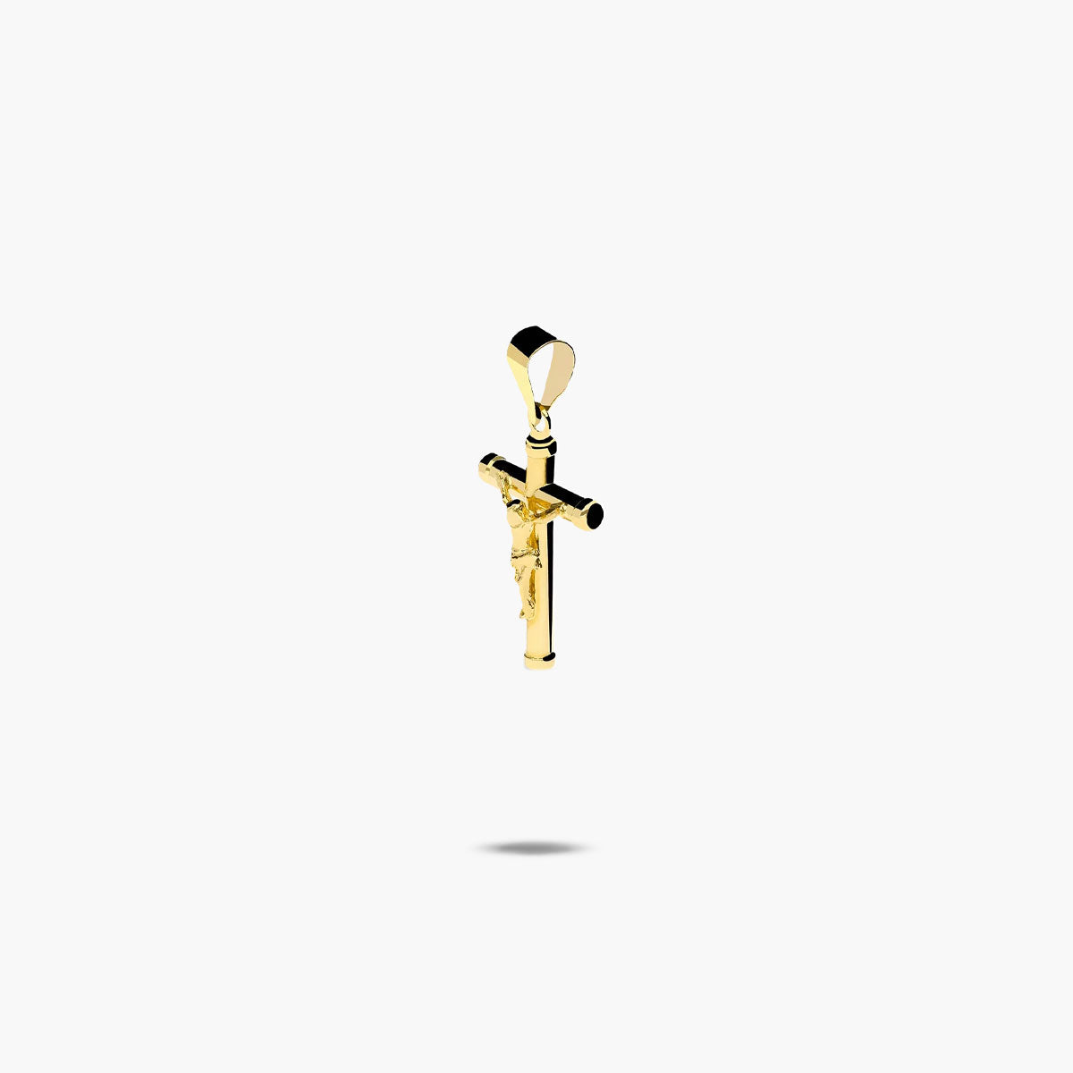 Cruz Cristo palo clásico de oro 18K 18 mm