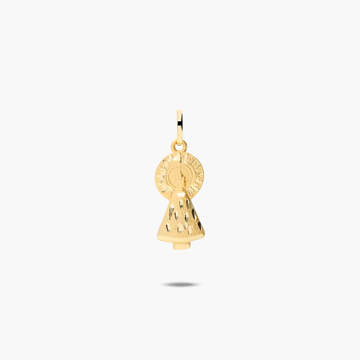 Medalla Virgen del Pilar con manto de oro 18K 22 mm