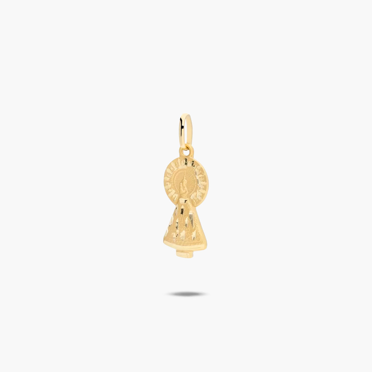 Medalla Virgen del Pilar con manto de oro 18K 22 mm