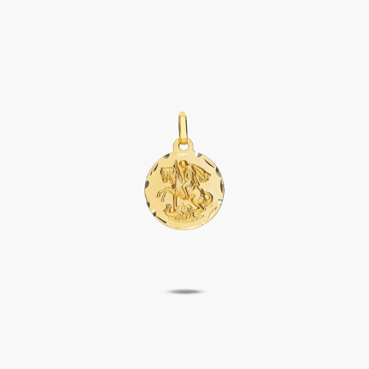 Escapulario Virgen de Montserrat y San Jorge de oro 18K 16 mm