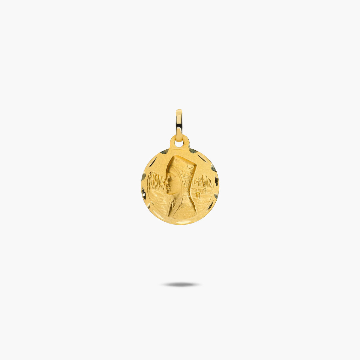 Escapulario Virgen de Montserrat y San Jorge de oro 18K 16 mm