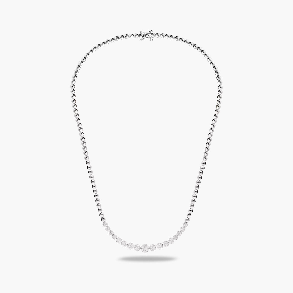Gargantilla de oro blanco 18K diamante natural 0.10 ct. 45 cm CHATEAU