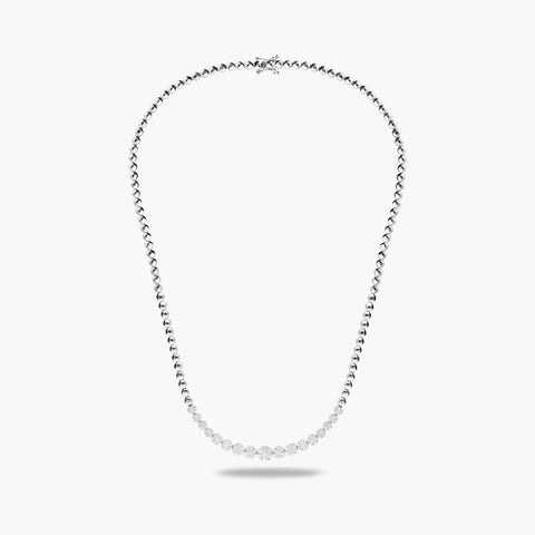 Gargantilla de oro blanco 18K diamante natural 0.10 ct. 45 cm CHATEAU
