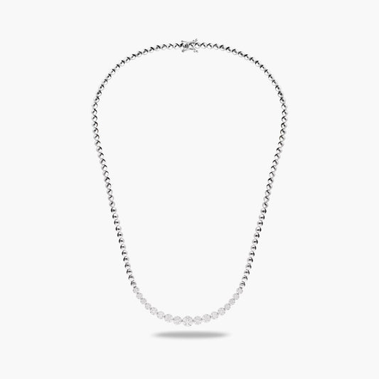 Gargantilla de oro blanco 18K diamante natural 0.10 ct. 45 cm CHATEAU