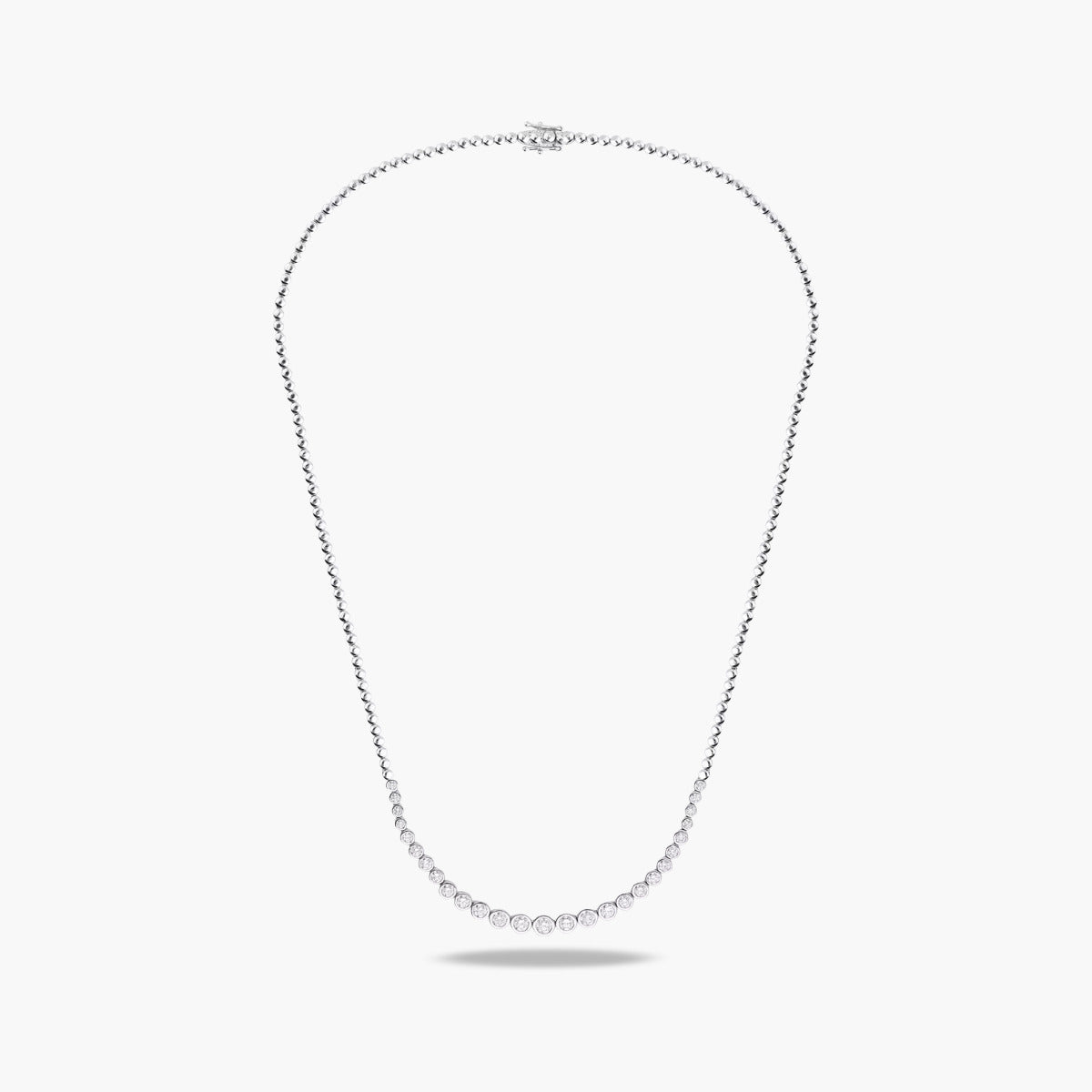 Gargantilla de oro blanco 18K diamante natural 0.18 ct. 45 cm PALAIS