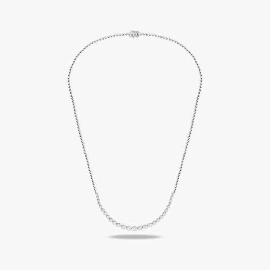 Gargantilla de oro blanco 18K diamante natural 0.18 ct. 45 cm PALAIS