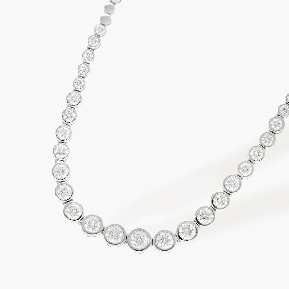Gargantilla de oro blanco 18K diamante natural 0.18 ct. 45 cm PALAIS