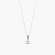 Collar de oro blanco 18K diamante natural 0.06 ct. 2 mm MOON
