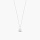 Collar de oro blanco 18K diamante natural 0.20 ct. 3 mm MOON