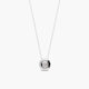 Collar de oro blanco 18K diamante natural 0.07 ct. 4 mm