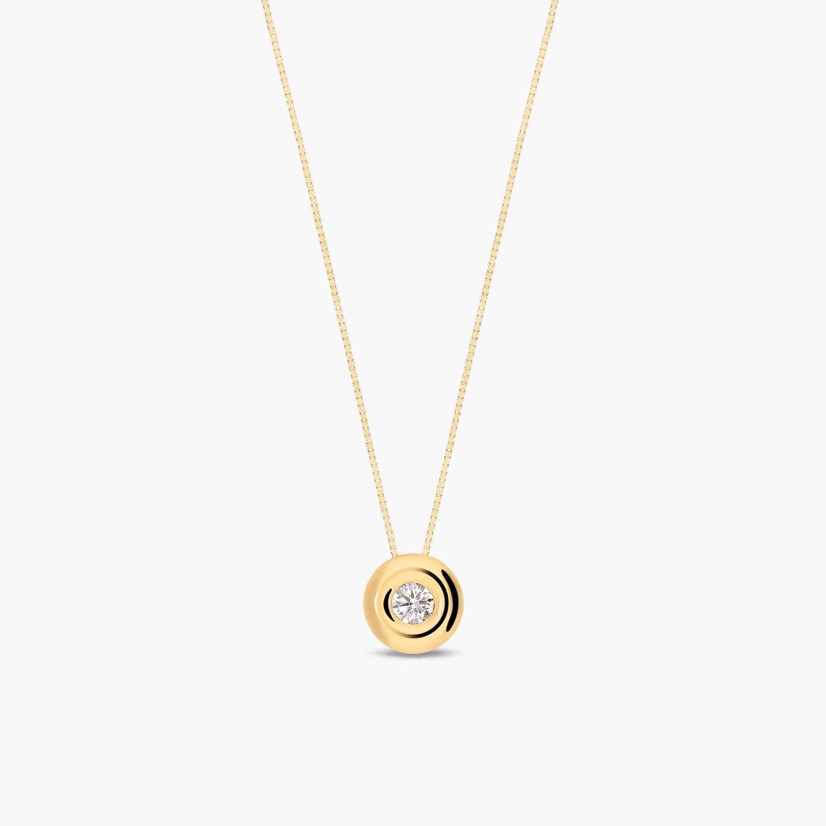 Collar de oro 18K diamante natural 0.11 ct. 4 mm