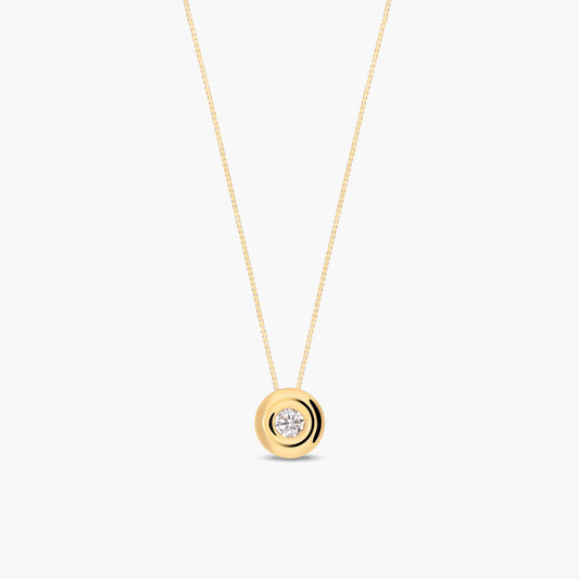 Collar de oro 18K diamante natural 0.11 ct. 4 mm