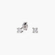 Pendientes de oro blanco 18K diamante natural 0.20 ct. 3 mm