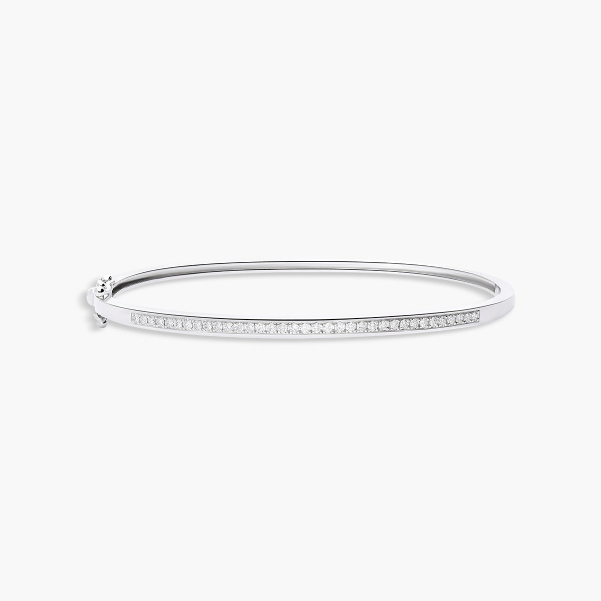 Pulsera rígida de oro blanco 18K diamante natural 0.37 ct. 55x45 mm METEOROIDS