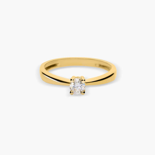 Anillo de oro 18K diamante natural 0.2 ct. SUN