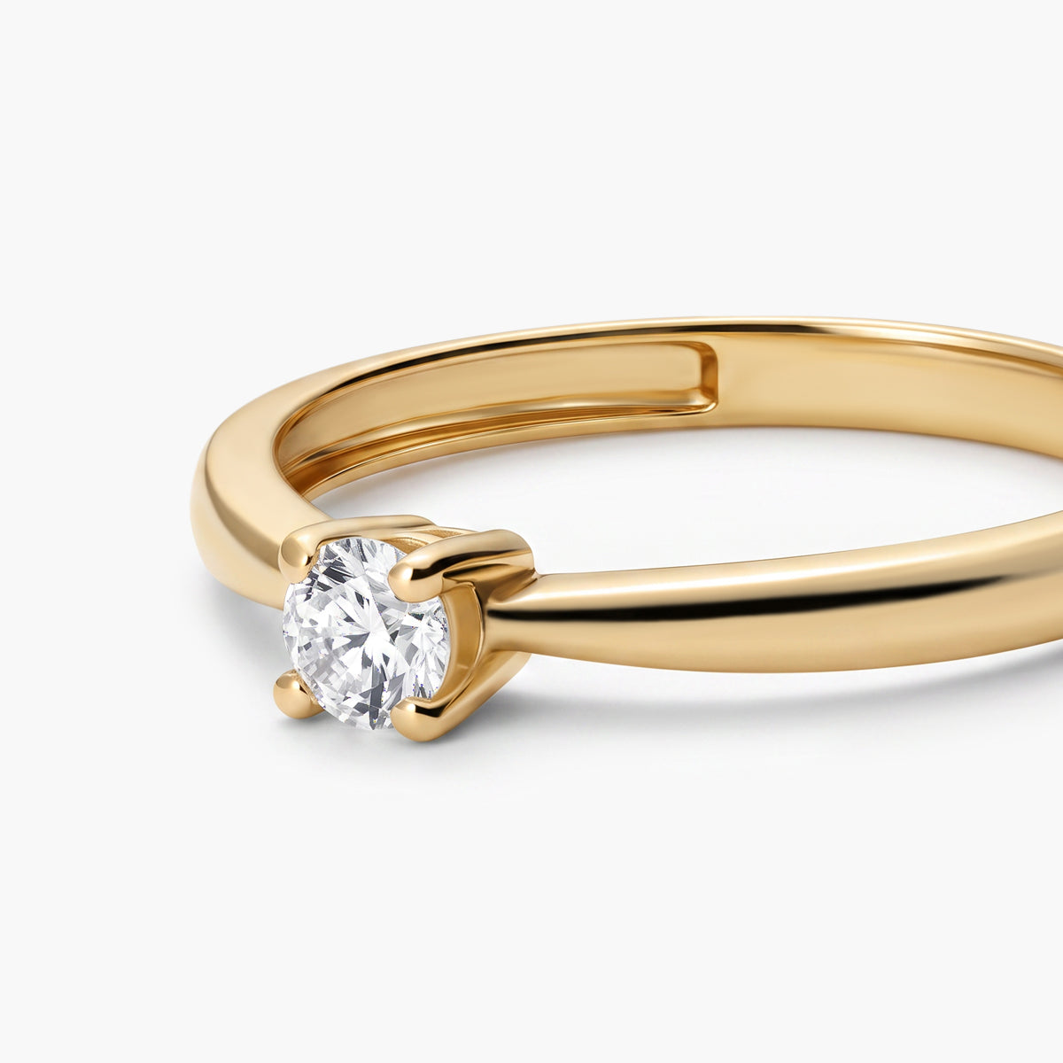 Anillo de oro 18K diamante natural 0.2 ct. SUN