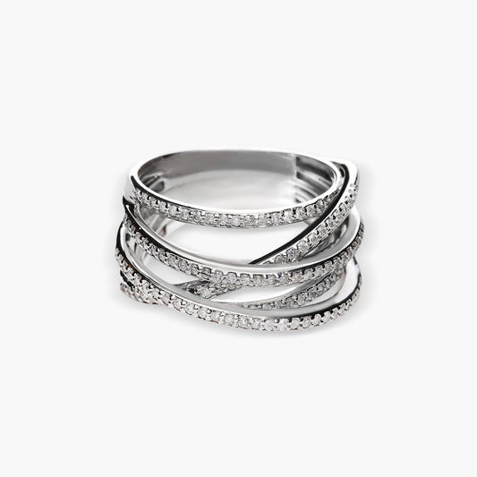 Anillo de oro blanco 18K diamante natural 0.72 ct. STARLACE