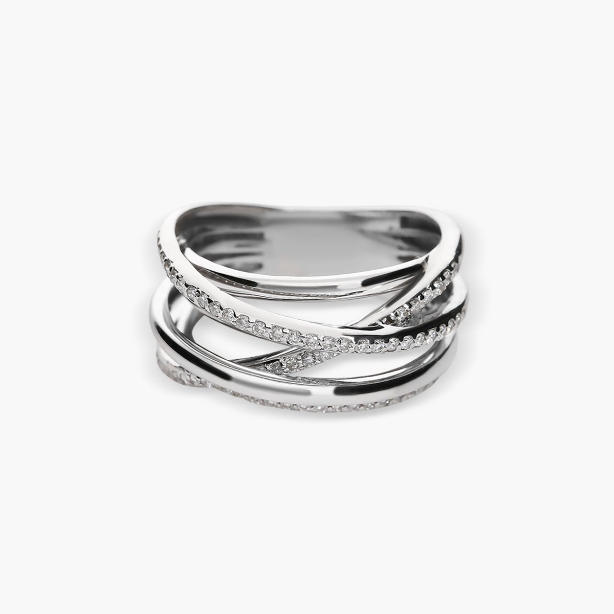 Anillo de oro blanco 18K diamante natural 0.374 ct. STARLACE