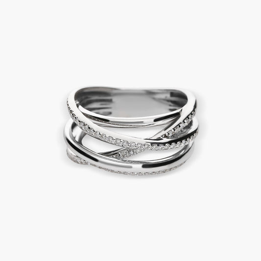Anillo de oro blanco 18K diamante natural 0.374 ct. STARLACE