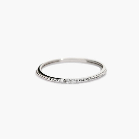 Anillo de oro blanco 18K diamante natural 0.016 ct. 