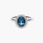 Anillo de oro blanco 18K diamante natural 0.14 ct. DEEP SEA