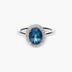 Anillo de oro blanco 18K diamante natural 0.14 ct. DEEP SEA