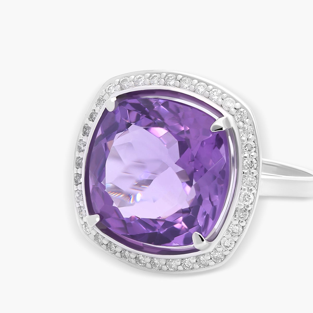 Anillo de oro blanco 18K diamante natural 0.36 ct. DUCHESS
