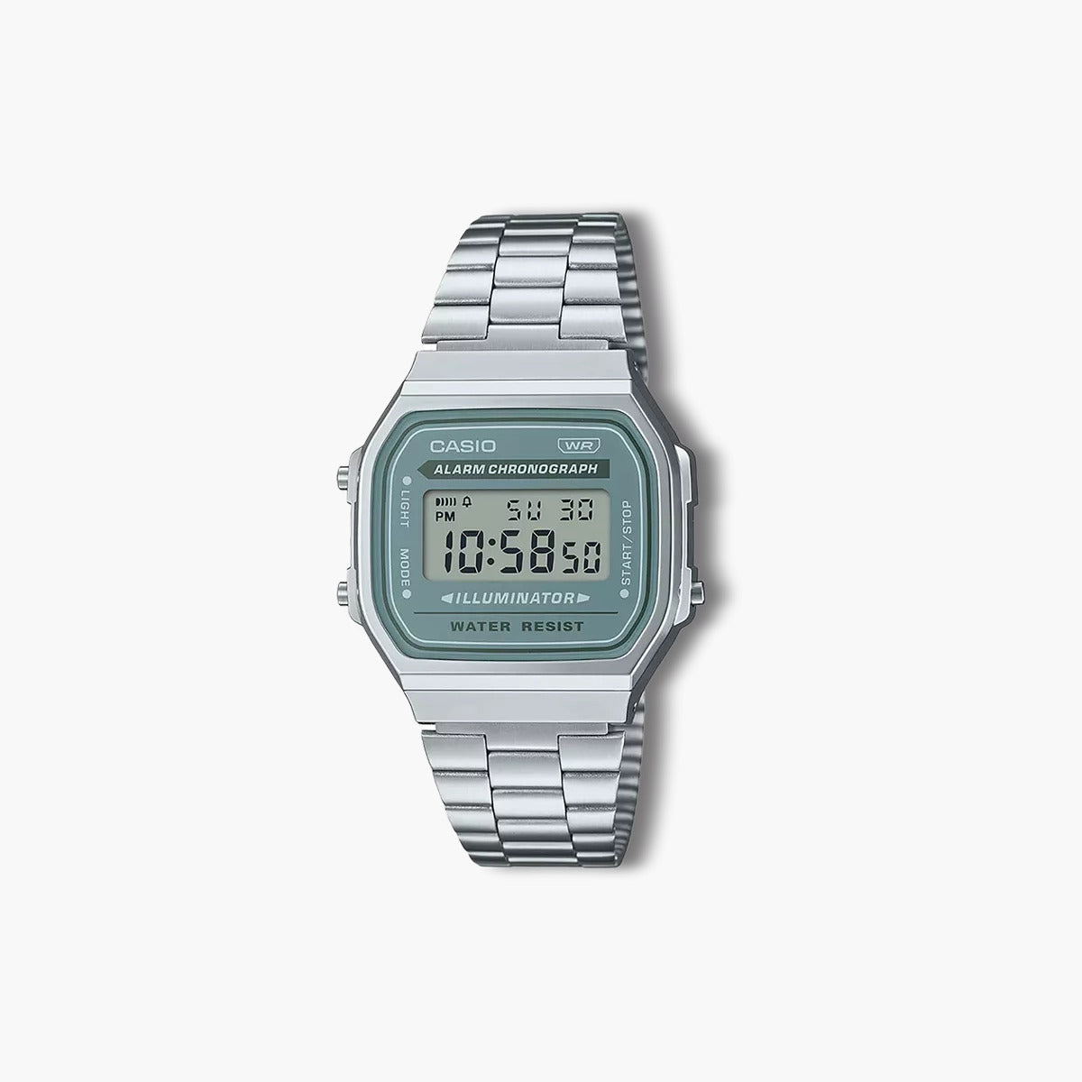 Reloj Casio Collection Retro A168WA-3AYES digital acero esfera verde