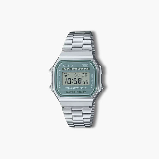 Reloj Casio Collection Retro A168WA-3AYES digital acero esfera verde