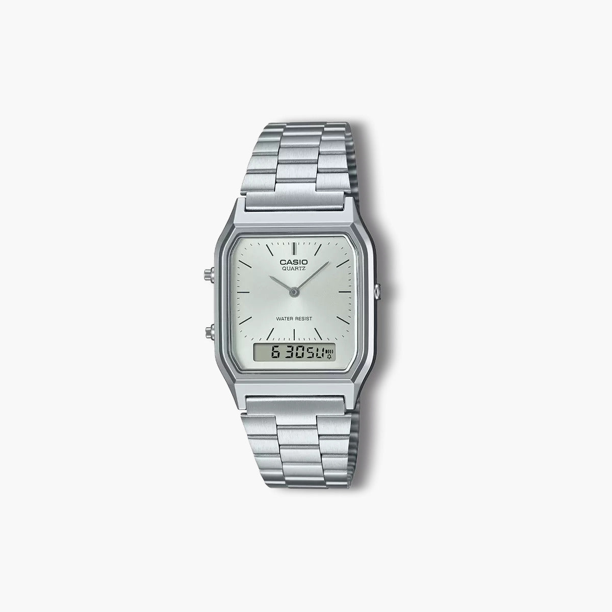 Reloj Casio Collection Retro AQ-230A-7AMQYES analógico digital acero esfera gris