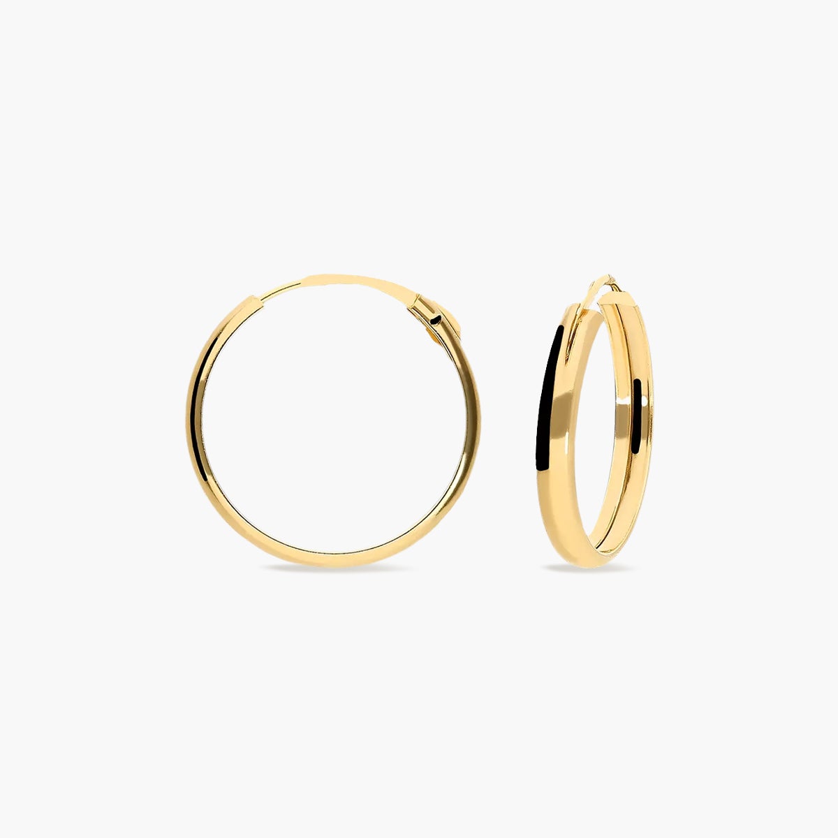 Pendientes de aro de oro 18K 16 mm