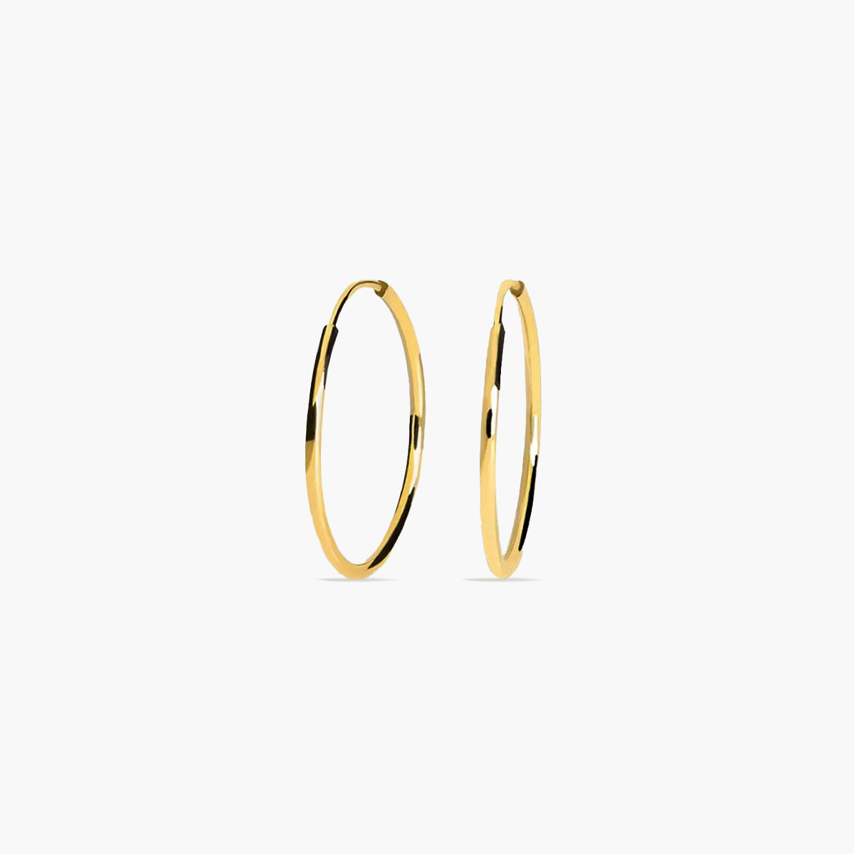 Pendientes de aro lisos de oro 18K 14 mm