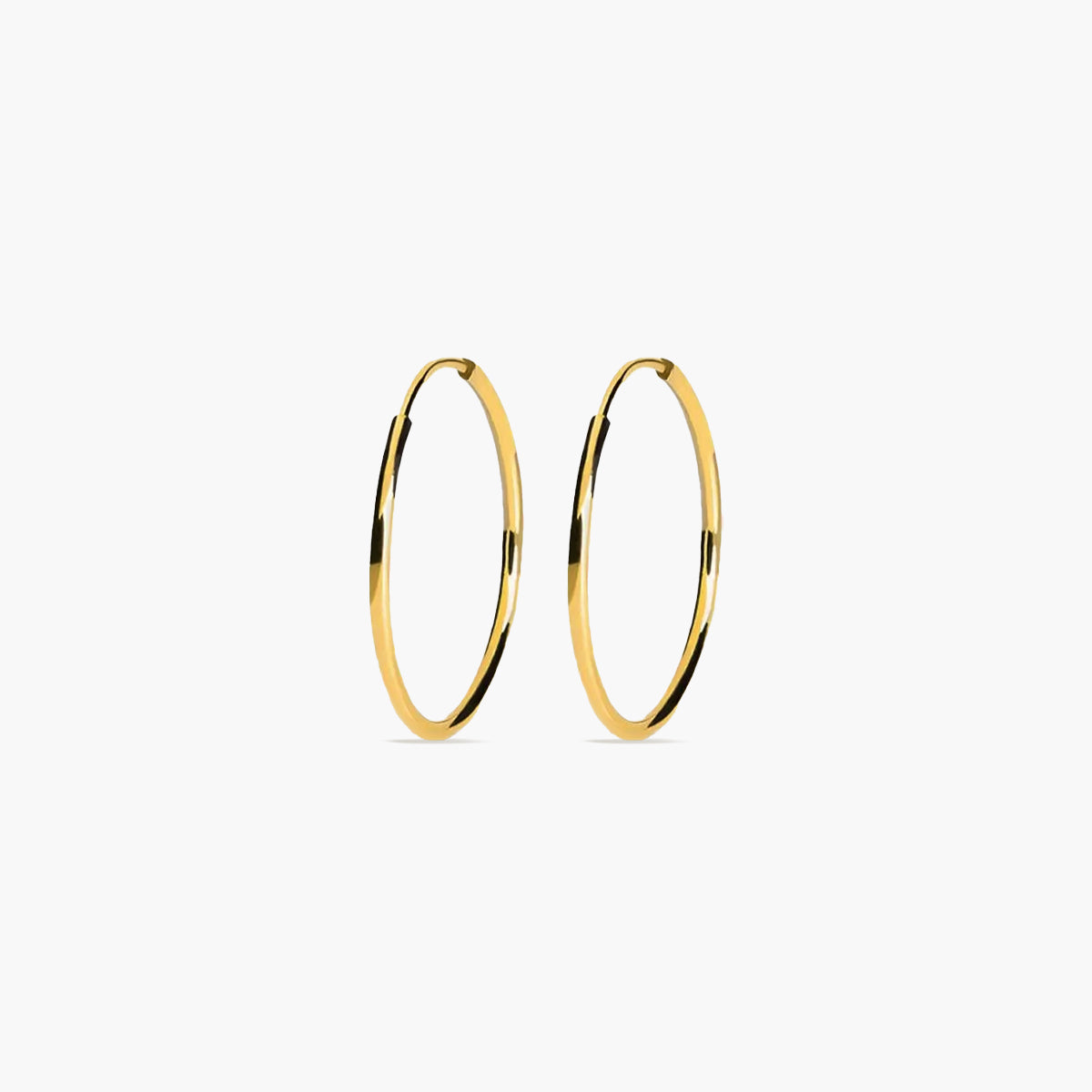 Pendientes de aro lisos de oro 18K 14 mm