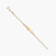 Pulsera esclava infantil de oro 18K con cadena bilbao y chapa oval 13 cm