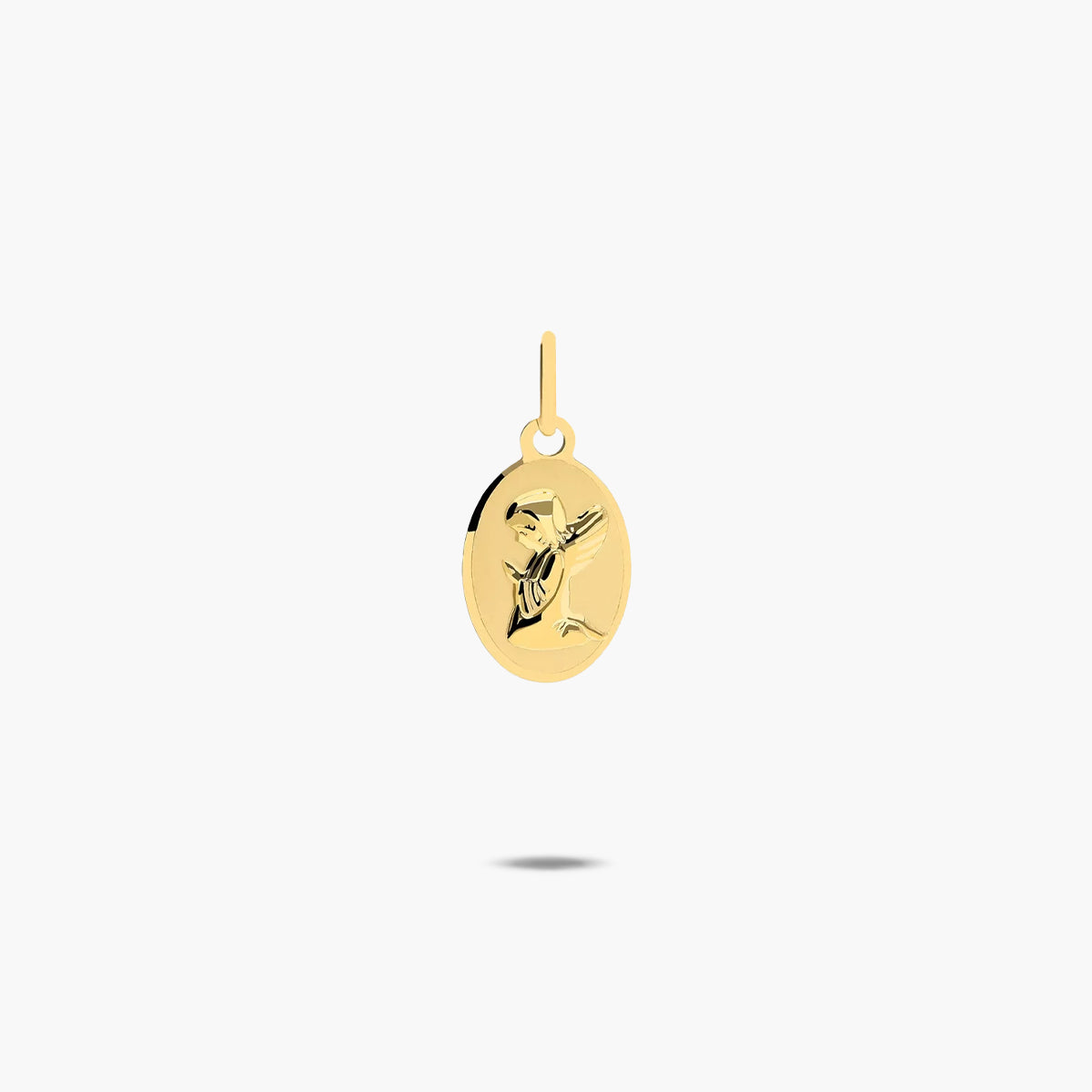 Medalla ángel de oro 18K 14 mm