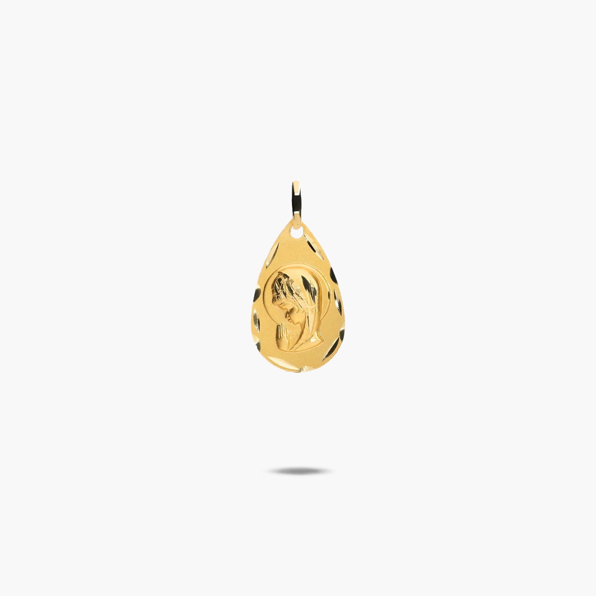 Medalla Virgen niña con velo de oro 18K 16 mm