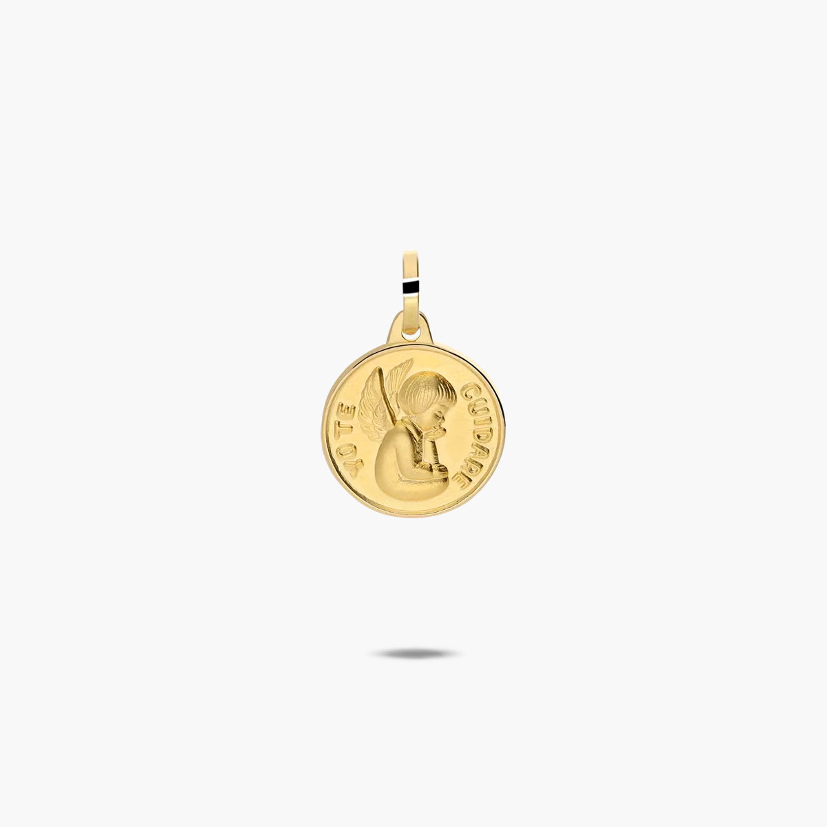 Medalla ángel de oro 18K 13 mm