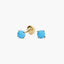 Pendientes de oro 18K turquesa para bebé 4 mm