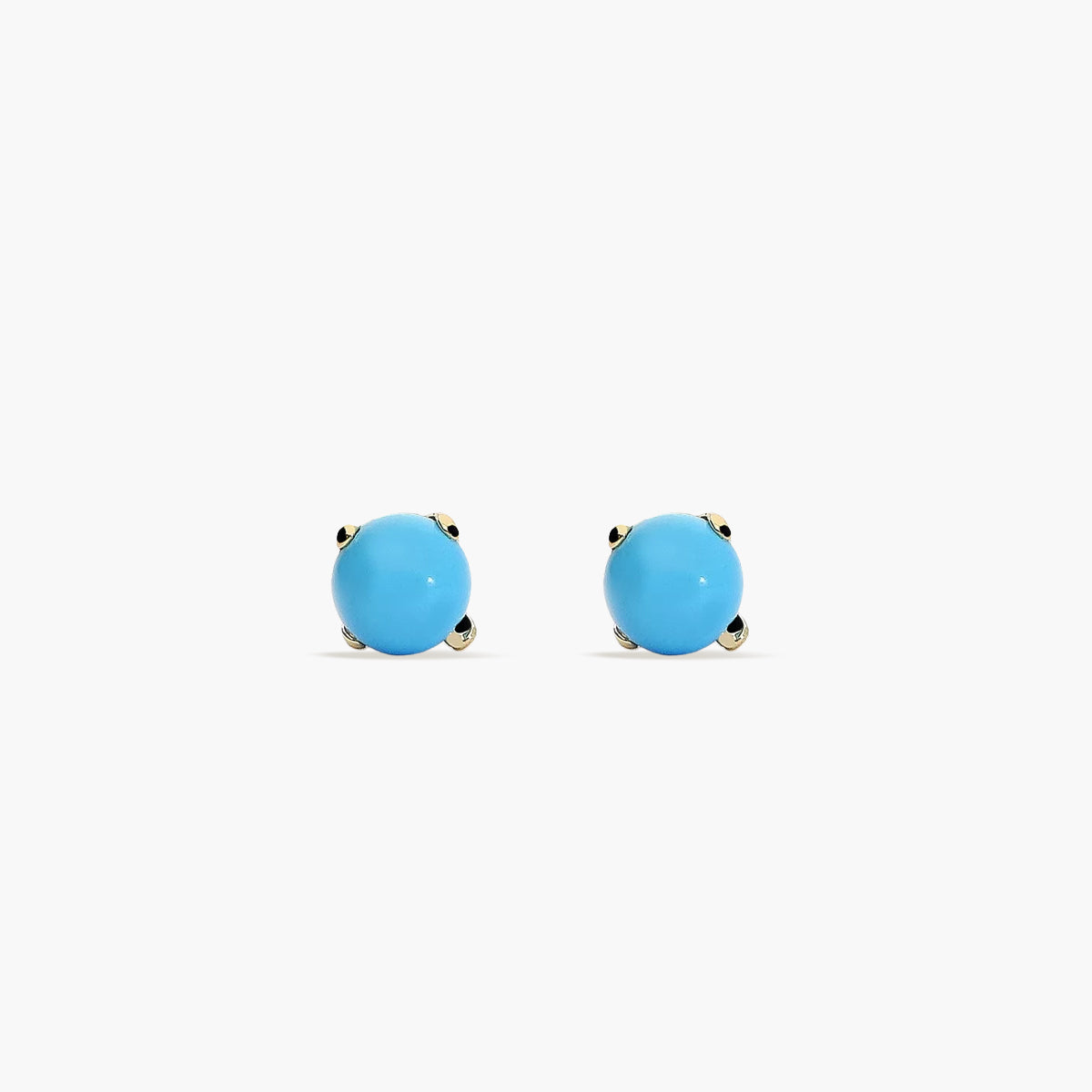 Pendientes de oro 18K turquesa para bebé 4 mm