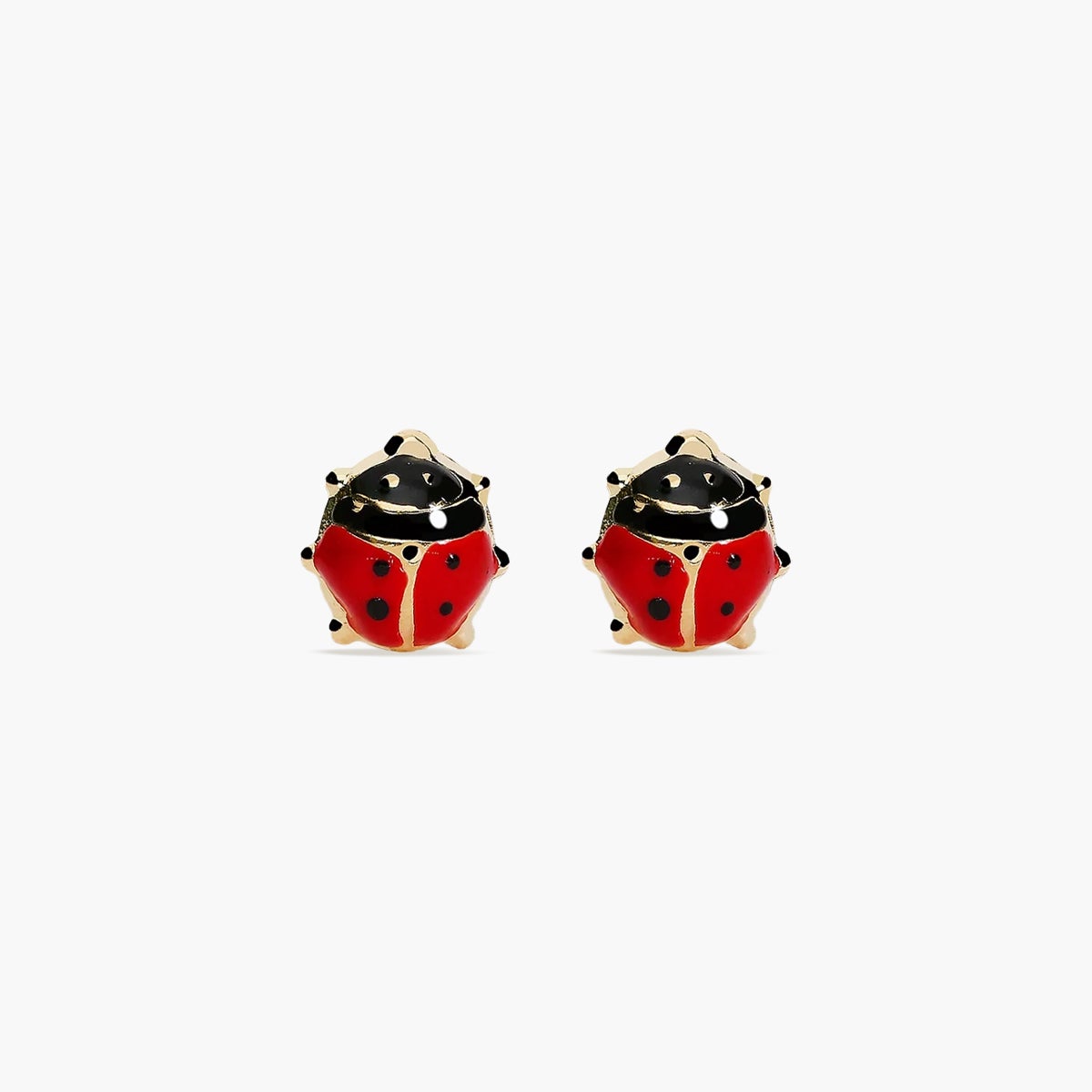 Pendientes mariquita de oro 18K para bebé 5 mm