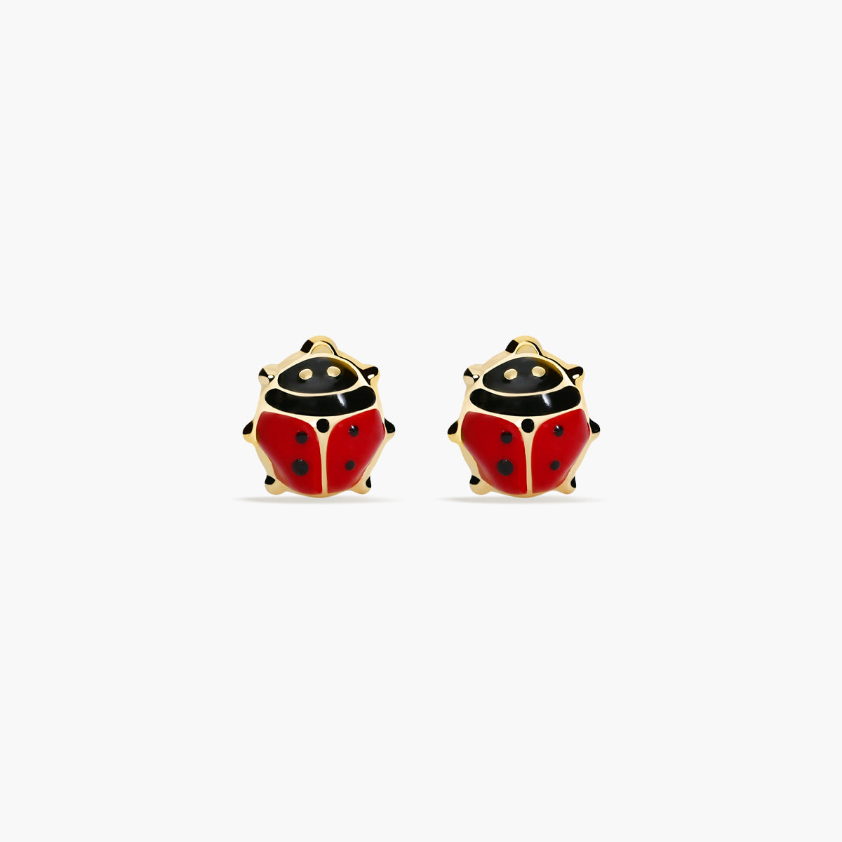 Pendientes mariquita de oro 18K 7 mm