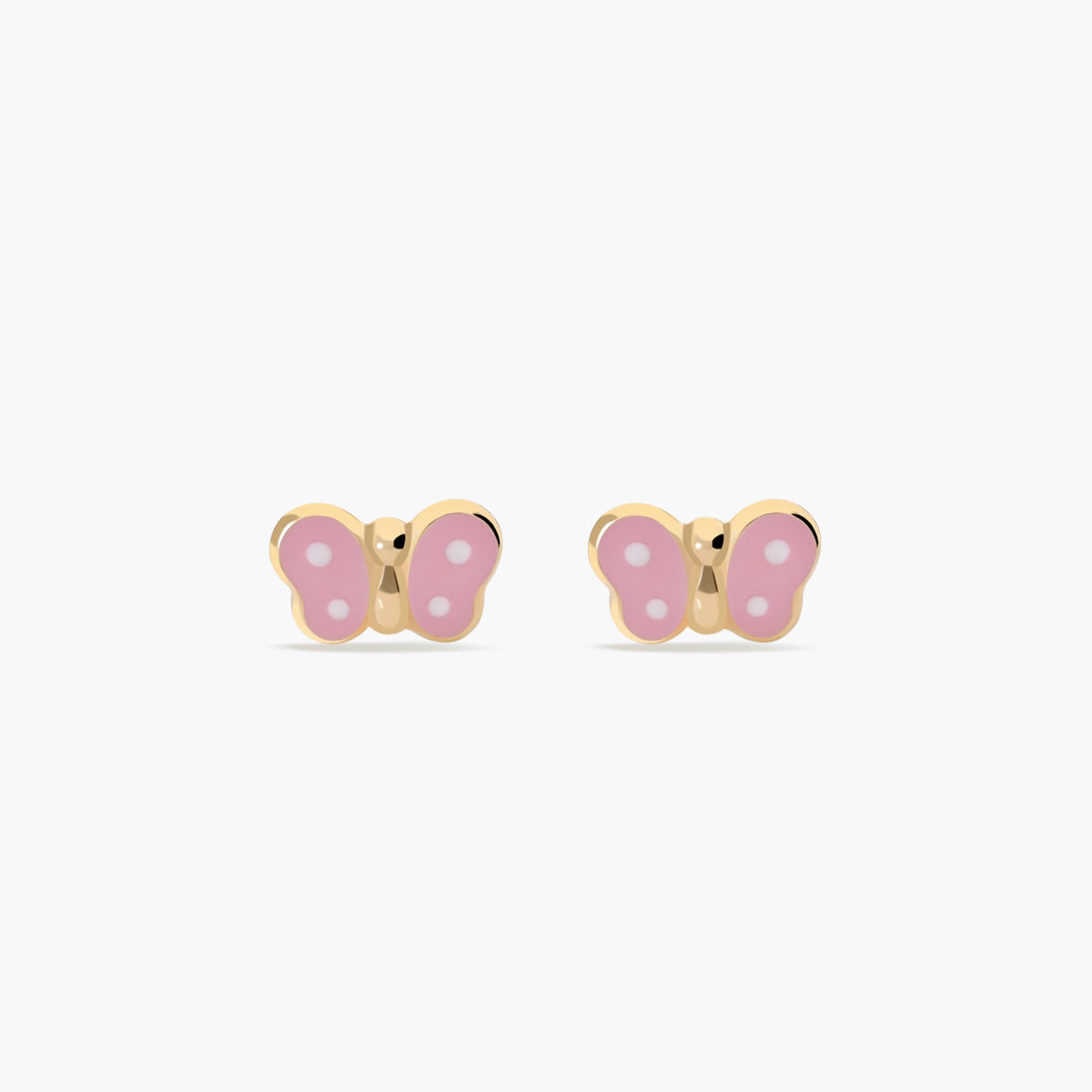 Pendientes mariposa de oro 18K para bebé 4 mm