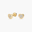 Pendientes corazón de oro 18K circonitas para bebé 5 mm