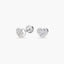 Pendientes corazón de oro blanco 18K circonitas para bebé 5 mm