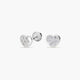 Pendientes corazón de oro blanco 18K circonitas para bebé 5 mm